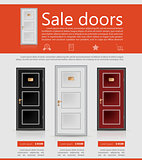 Flat vector minimalist template business design. Doors.