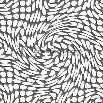 3d swirled dots on gray pattern