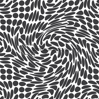 Black and white swirled dots texture pattern