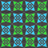 Geometrical Arabian ornament with doted texture and blue green