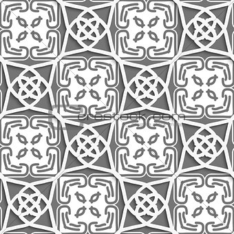 Geometrical Arabian ornament with gray and white