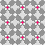 Geometrical ornament with shades of gray and pink squares