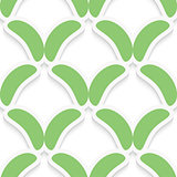 Green simple shapes on white pattern