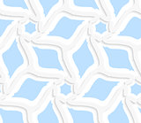 White 3d wavy rhombuses with blue pattern