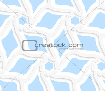 White 3d wavy rhombuses with blue pattern