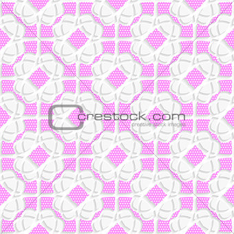 White geometrical ornament textured with pink