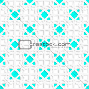 White geometrical ornament with green details