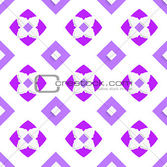 White geometrical ornament with purple squares