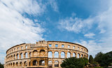 Pula Croatia Roman time arena detail UNESCO world heritage site.