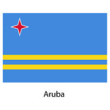 Flag  of the country  aruba. Vector illustration. 