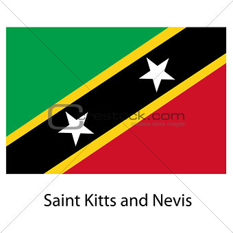 Flag  of the country  saint kitts and nevis. Vector illustration