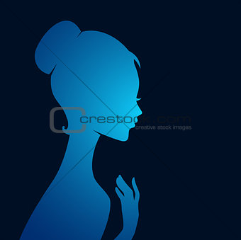 Beautiful woman's silhouette