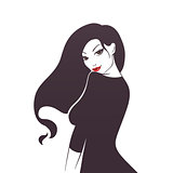 Beautiful woman's silhouette
