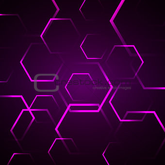 Abstract background with violet hexagon