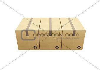 row of cardboard box