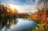 Autumn season on the river