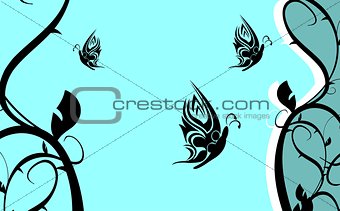butterfly tattoo background card7