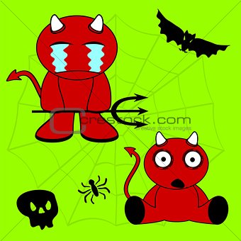 demon halloween cartoon kid set8