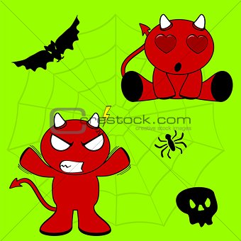 demon halloween cartoon kid set6