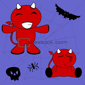 demon halloween cartoon kid set4