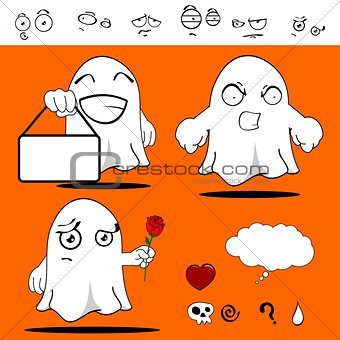ghost funny cartoon set 10