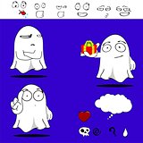 ghost funny cartoon set