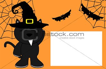 halloween invitation black cat witch 6