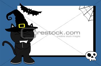 halloween invitation black cat witch 2