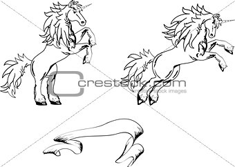 unicorn horse sticker tattoo set 1