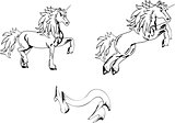 unicorn horse sticker tattoo set 3