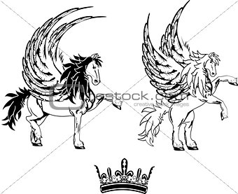 pegasus horse sticker tattoo set 2