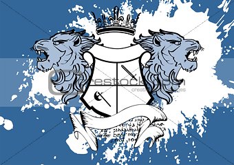 heraldic lion head coat of arms background