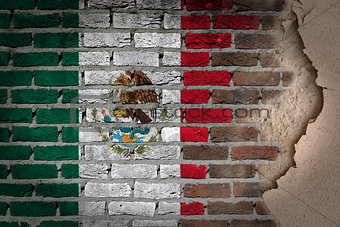 Dark brick wall with plaster - Mexico