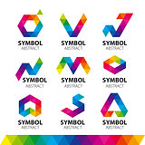 collection of vector logos from abstract modules 