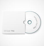 Blank white compact disk with cover mock up template.