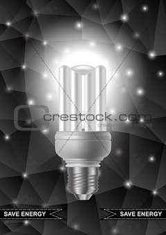 Energy saving bulb with triangle background