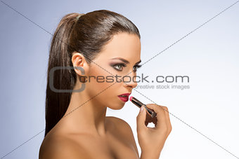 Female with lipstick