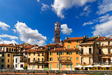 Houses and Lamberti Tower - Verona Italy