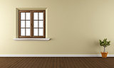 Empty room with closed window