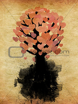 Abstract hearts tree