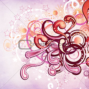 Abstract swirls ornament on paper