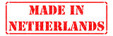 Made in Netherlands - Red Rubber Stamp.