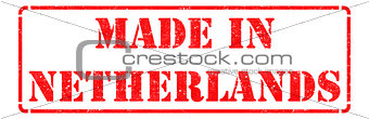 Made in Netherlands - Red Rubber Stamp.