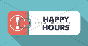 Happy Hours on Turquoise in Flat Design.
