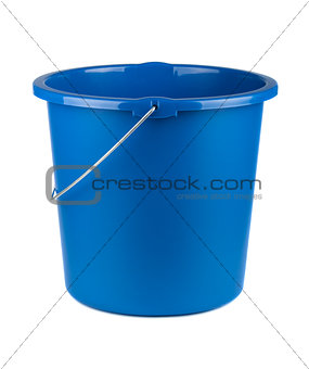 Single plastic blue bucket