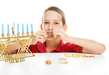 Jewish Child on Hanukkah