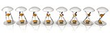 Set of transparent hourglass for animation. Sand clock icon 3d i