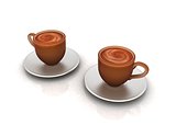 Coffee cups on saucer