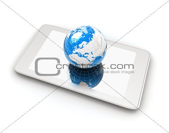 Phone and earch.Global internet concept