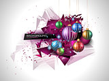 Modern Christmas Background with abstract geometric shapes 